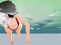 anime girl swam in micro bikini