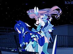 tsubasa kazanari and kanade am and maria cadenzavna eve intense futanari sex - symphogear hentai