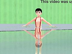 anime girl swam in micro bikini