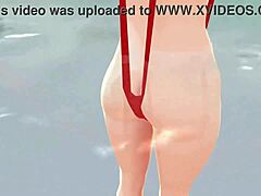 anime girl swam in micro bikini