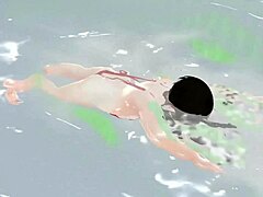 anime girl swam in micro bikini