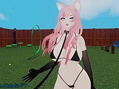 Catgirl squirts under strict training