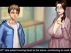 in taffy tales part 4, the teacher and student explore big tits and ass in this cartoon hentai game