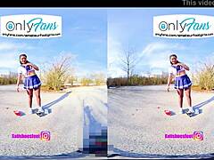 VR foot girl crushes shoes in nylons