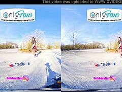 VR foot girl crushes shoes in nylons