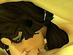 in this hentai, she gets a true facial again