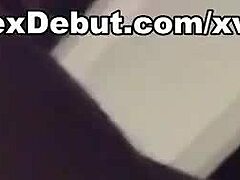 Girl in bathroom receives attention from guy