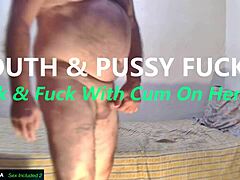 Mouth and Pussy Fucked with Sucking, Handjob, and Cum on Latina Ass