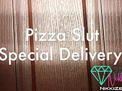 Pizza Slut Delivery Service with Monster Cock Piercing Blowjob Stockings Tattoo Interracial Riding Cowgirl