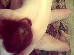 redhot redhead milf shows off her shaved body in a homemade fucking session