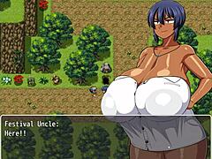 Tanned Girl Natsuki Hentai Game Ep 11 Village Chief Masturbates While She Changes in Public