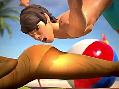 Oily Bubble Butt Babe Gets Pussy Pounded at Beach