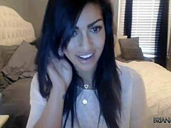 Briana Lee puts on a solo webcam show with natural tits masturbation in April 2015