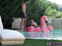 cute european babe gets oral and sucks cock hard