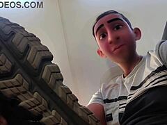 Step gay dad flies high, ditching shyness for naughty outdoor fun.