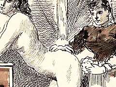 these vintage erotic drawings are so hot