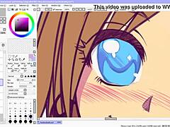 This hentai drawing highlights big tits and nipples