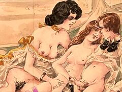 Vintage Antique Cartoon Anime Hentai Retro Illustration