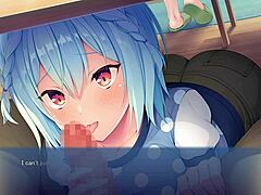 Secret stay home episode hints at sucking cock under desk in hentai game