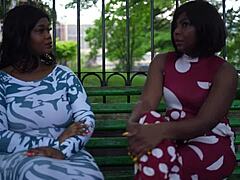 two lesbians passionately licking each other