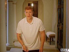 tough boss charli demands assistant fucks her hard with titty fuck and riding, squirting cum on big tits in missionary orgasm!