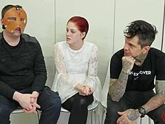 the bound whore starts gagging as she's dominated with rough toys and choking