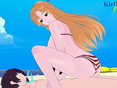 Asuna and Sinon in sword art online scene