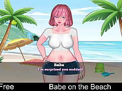babe relaxes on the beach in anime style