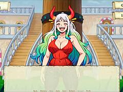 nami exposes her naked body at night in the lusty buccaneers parody game