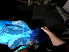 Curvy Cortana in outfit sucks Master Chief's dick! Blowjob from fat hentai boobs!  