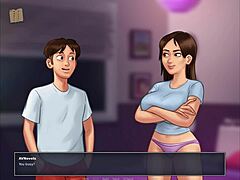 Shaved pussy rides monster cock in summertime saga