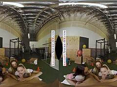 Aiden Ashley, Jazmin Luv, And Lily Larimar Surprise Their Trainer With Monster Cocks!