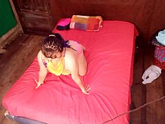 Submissive stepson helps stepmother with chores, then they fuck!