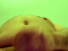 Solo stroking in hotel