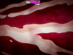 Styvsyster glory hole leder till futanari threesome sex i tecknad offentlig scen