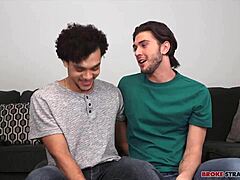 Justin Dean dominates Derek Cline with rough rimjob and bareback monster cock