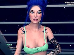 Blue Haired Girlfriend Rides Cock Hard!