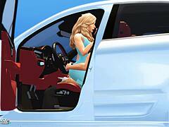 Mia Hayes drives her Porsche in an exciting adventure!