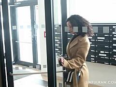 Pornstar Licks Pussy In Rough Doggystyle Close-Up.