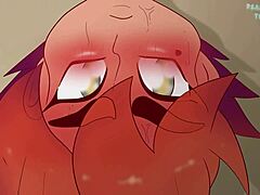 Hentai Girl Poses Upside Down, Showing Pussy in Cartoon