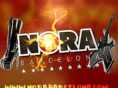 fetish rock band performs intense bondage show with spitting elements