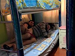 Mexican amateur guy uses machine on neighbor's boyfriend ass for solo gay blowjob without being seen.