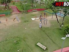 Young Guy Giving Blowjobs To Monster Cocks In Neighborhood Group