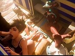 sombra watches gloryhole deepthroating bald pussy natasha fucking huge pov galacta face fucking