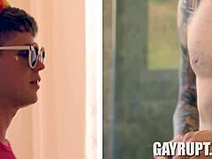 Twink Dylan Hayes bends over for Ty Roderick in hardcore gay action.