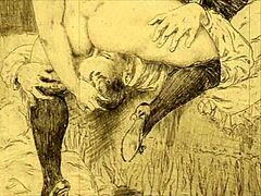 Vintage Erotic Drawings With Bold Cartoon Action