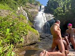 Emo Girl Gets Fucked Hard At Waterfall By Friends!