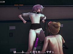 The student wears her school uniform in this anime story.