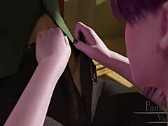 Raven bleibt nach der Stunde in geiler Anime-Szene!