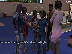 a wife and stepmother play a game together